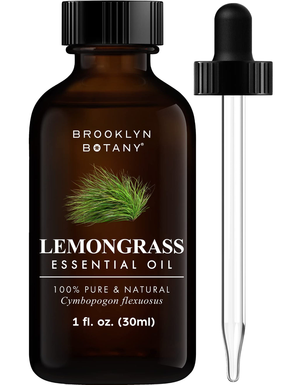Brooklyn Botany Lemongrass Oil bottle with dropper for precise aromatherapy usage