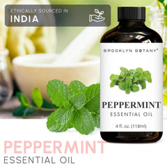 Premium glass bottle protects potency and preserves freshness of Brooklyn Botany Peppermint Oil.