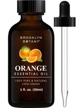 Brooklyn Botany Sweet Orange oil in amber bottle preserves potency for diffusers