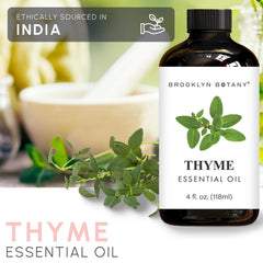 Brooklyn Botany Thyme essential oil suitable for skin care when diluted.