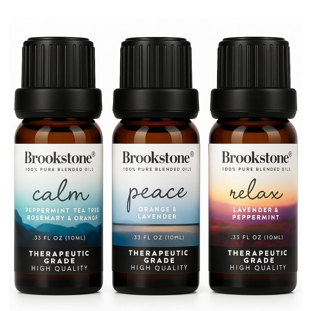 Brookstone Sleep Relax bottle for calming aromatherapy in the diffuser