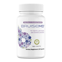 BruiseMD arnica 1000mg bottle pouring, suggesting bruise support.