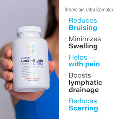 Bruizex Ultra capsules poured from bottle for bruise care.