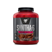 BSN SYNTHA-6 EDGE chocolate protein bottle shows creamy flavor and smooth shake