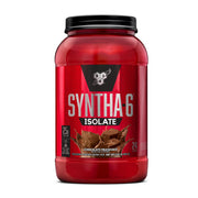 BSN SYNTHA-6 ISOLATE tub front shows premium protein blend for post-workout fueling.