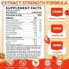 BSSTABBON 50+ calcium citrate gummies closeup shows chewy texture ideal for daily calcium support.