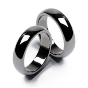 BTEYIVTA hematite ring front view, versatile unisex daily wear with subtle calming shine.
