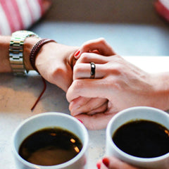 BTEYIVTA hematite ring worn with formal or casual outfits.
