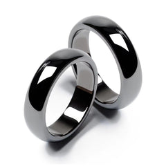 BTEYIVTA magnetic hematite ring close-up for a sleek daily wear look.