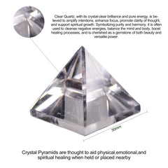 BTMDECOR Natural quartz pyramid with smooth edges supports chakra balancing.