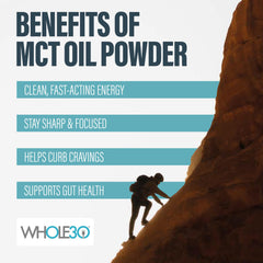 Scoop of BUBS Naturals MCT Oil Powder ready for smoothies.