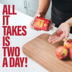 Packaging card reveals 1000mg ACV per serving with B vitamins for daily vitality.