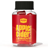 BUBS Naturals ACV Gummies bottle highlights vegan, non-GMO formula for daily wellness.