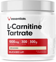 Bucked Up L-Carnitine Tartrate powder in a sealed jar for easy storage and freshness.