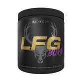 Bucked Up LFG pre-workout tub in Razzle Dazzle flavor fuels energy and focus.