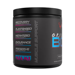 Bucked Up Original BCAA ingredients label highlighting purity and testing.