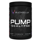 Bucked Up Pump-ocalypse blueberry-pomegranate bottle highlighting hydration-friendly formula
