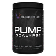 Bucked Up Pump-ocalypse blueberry-pomegranate bottle highlighting hydration-friendly formula