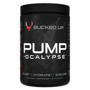 Bucked Up Pump-ocalypse Raspberry Lemonade bottle highlights nitric oxide support for better blood flow.