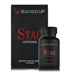 Bucked Up Stag Multivitamin bottle front view for daily vitality support.