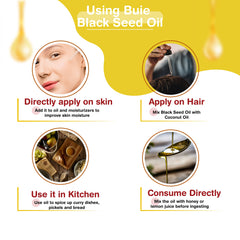 Buie Black Seed Oil daily-use bottle: for a balanced lifestyle.