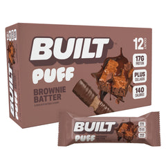 Built Bar Brownie Batter Puff packaging for convenient on-the-go protein.
