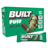 Built Bar Puff Mint Chip packaging shows an on-the-go protein boost.