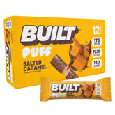 Built Bar Puff Salted Caramel bar boosts protein for post-workout recovery.