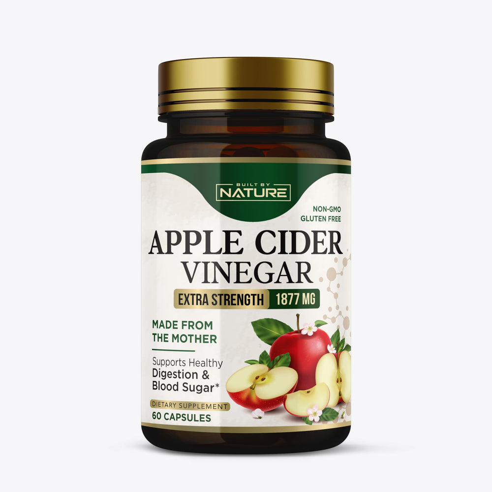Built by Nature Apple Cider Vinegar capsules bottle for daily wellness and digestion support.