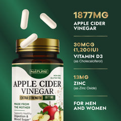Built by Nature Apple Cider Vinegar capsules with vitamin D and zinc for immune-friendly benefits.