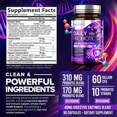 Built by Nature probiotic label shows 10 strains for comprehensive digestive balance.