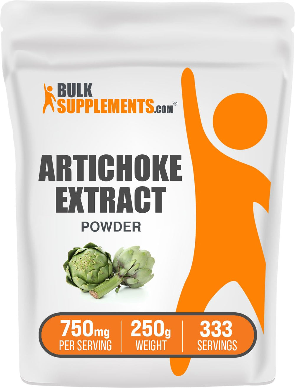 BulkSupplements Artichoke Extract Powder bottle showing label for daily wellness.