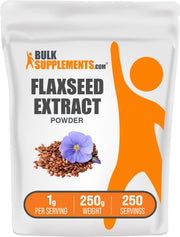 BulkSupplements flaxseed extract powder bottle showing vegan omega-3 source