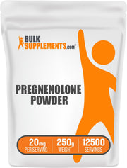BulkSupplements Pregnenolone powder bottle for daily wellness support.