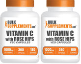 BulkSupplements Vitamin C with Rose Hips bottle for daily immune support.