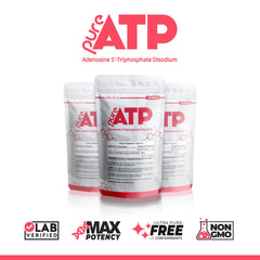 BulkStimulants Pure ATP powder dissolving in water for quick mixability
