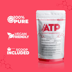 BulkStimulants Pure ATP powder label showing ingredients and dosage guidance