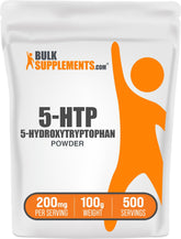 BulkSupplements 5-HTP powder bottle for daily gluten-free use