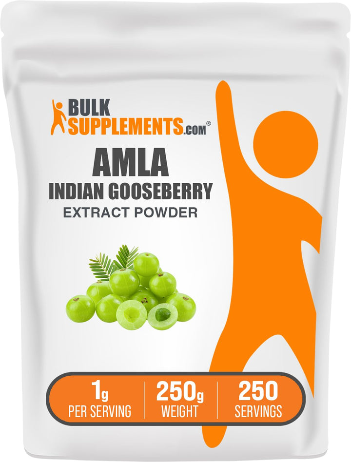 BulkSupplements Amla Extract Powder bottle close-up for daily wellness