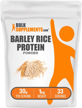 BulkSupplements Barley Rice Protein Powder jar for vegan shakes.