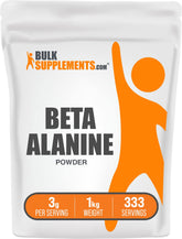BulkSupplements Beta-Alanine powder, 3g serving, supports training efforts