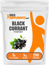 BulkSupplements Blackcurrant Powder bottle, air-dried and gluten-free for versatile daily use.