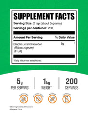 Convenient scoop showing 5g serving size for smoothies and baking.