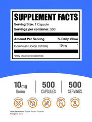 BulkSupplements Boron Citrate capsules close-up showing compact tablets for easy daily use.