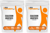 BulkSupplements Calcium Orotate Powder bottle with scoop for easy daily dosing.
