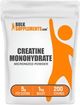 BulkSupplements Creatine Monohydrate powder front packaging for workouts