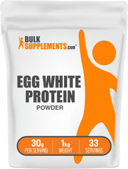 BulkSupplements Egg White Protein Powder bottle shows lactose-free protein for shakes