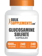 BulkSupplements Glucosamine Sulfate Capsules bottle for easy joint support during daily activities