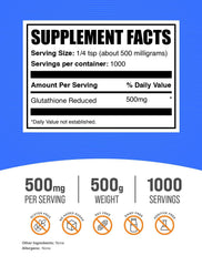 BulkSupplements Glutathione Reduced powder scoop, mess-free measurement for consistent servings