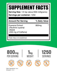 BulkSupplements Guarana Extract powder dispensing scoop for easy measurement